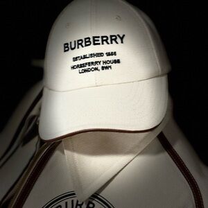 Burberry Canvas Baseball Cap Horseferry Graphic Print